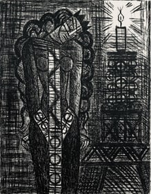 Marcel Gromaire, Folie De La Reine, Scène XIX, Shakespeare, Macbeth, Eaux-fortes de Gromaire,