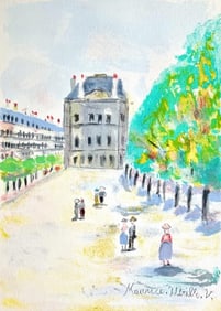 Maurice Utrillo, Au Musée du Louvre (Rue de Rivoli), Paris Capitale, Limited Edition Lithograph