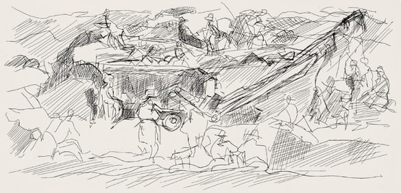 Jacques Villon, Composition (Ginestet/Pouillon 42-64), Hésiode, Les Travaux et les Jours,