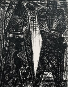 Marcel Gromaire, Le Complot, Scène VII, Shakespeare, Macbeth, Eaux-fortes de Gromaire, Limited
