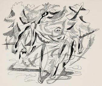 Abraham Rattner, Skaters, Limited Edition Lithograph