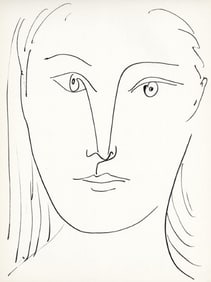Pablo Picasso, Visage féminin, de face (Cramer No. 84), 40 dessins de Picasso en marge du