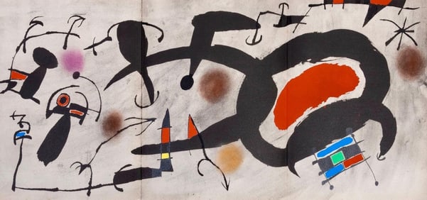 Joan Miró, Composition, Miró, Oiseau Solaire, Oiseau Lunaire, Étincelles, Limited