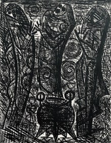 Marcel Gromaire, Les Sorcieres, Scène III, Shakespeare, Macbeth, Eaux-fortes de Gromaire,