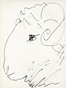 Pablo Picasso, Tête de bélier (Cramer No. 84), 40 dessins de Picasso en marge du Buffon,