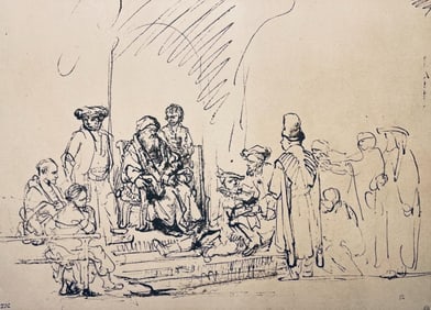 Rembrandt van Rijn, The Brothers Asking Jacob to Let Benjamin Go with Them, Limited Edition