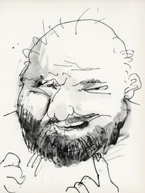 Pablo Picasso, Chauve, barbu et hilare, trait et lavis (Cramer No. 84), 40 dessins de Picasso en