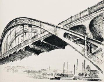 Robert Delaunay, Le pont aérien (Habasque 720-728), Allo! Paris!, Limited Edition Lithograph