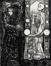 Marcel Gromaire, Le Spectre De Banquo, Scène XIII, Shakespeare, Macbeth, Eaux-fortes de