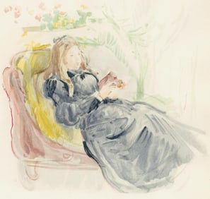 Berthe Morisot, Jeune Femme sur le sofa, Berthe Morisot Seize Aquarelles, Limited Edition Lithograph