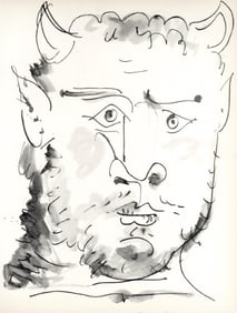 Pablo Picasso, Visage de faune (Cramer No. 84), 40 dessins de Picasso en marge du Buffon, Limited