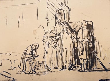 Rembrandt van Rijn, Abraham and the Three Angels, Rembrandt, Drawings from the Bible, Limited