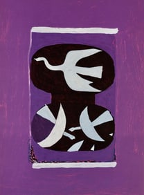 Georges Braque, Trois oiseaux sur fond violet, l’Hommage à Georges Braque, Derrière