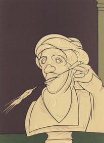 Valerio Adami, Composition, Hommage à Aimé et Marguerite Maeght, Derrière le miroir,