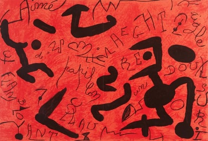 Joan Miró, Composition, Hommage à Aimé et Marguerite Maeght, Derrière le miroir,