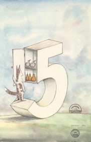 Saul Steinberg, Composition, Derrière le miroir, Limited Edition Lithograph