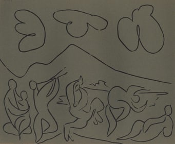 Pablo Picasso, Bacchanal (Orozco 214), Grabados al linóleo, Limited Edition Linocut