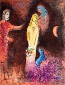 Marc Chagall, Chloé vêtue et coiffée par Cléariste, Daphnis et Chloé,