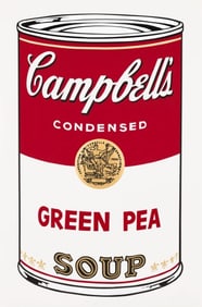 Andy Warhol, Campbell’s Soup, Green Pea, Official Edition, Sunday B. Morning, Silkscreen