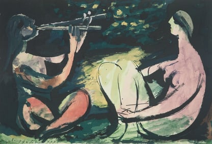 Pablo Picasso, Composition (Orozco 238), Picasso, La flûte double, Limited Edition Lithograph