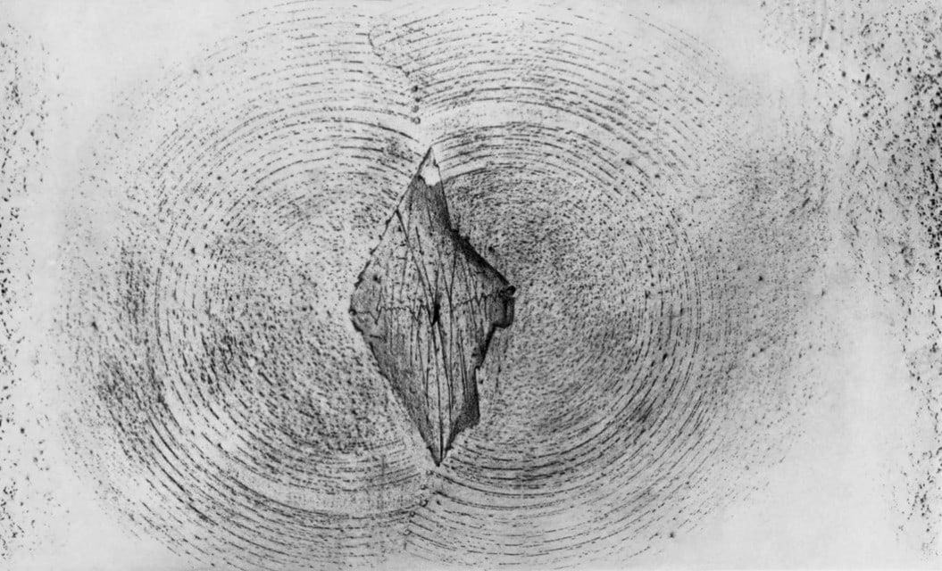 Max Ernst, Composition (Spies/Leppien 222), Histoire Naturelle, Limited Edition Lithograph: Collotype from frottage on vélin paper. Paper size: 12.75 x 19.625 inches. Excellent condition. Unsigned and unnumbered, as issued. Notes: From the album, Max Ernst, Histoire Naturelle, 1972. Pub