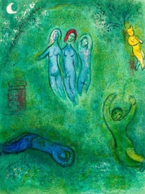 Marc Chagall, Le songe de Daphnis et les nymphes, Daphnis et Chloé, Limited Edition Hé