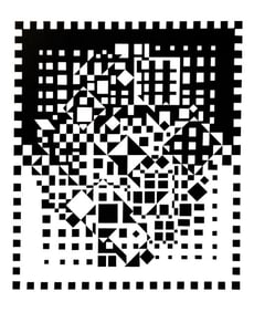 Victor Vasarely, Composition, Croisées, Limited Edition Héliogravure