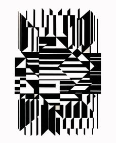 Victor Vasarely, Composition, Linéaires, Limited Edition Héliogravure