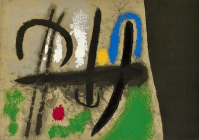 Joan Miró, Composition (Cramer 103; Mourlot 382-383), Miró Cartones 1956-1965, Limited