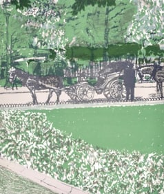 Maurice Brianchon, La Calèche dans le parc, Regards sur Paris, Limited Edition Lithograph