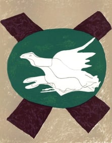 Georges Braque, Oiseau sur fond de X (Mourlot 55), XXe siècle, Limited Edition Lithograph