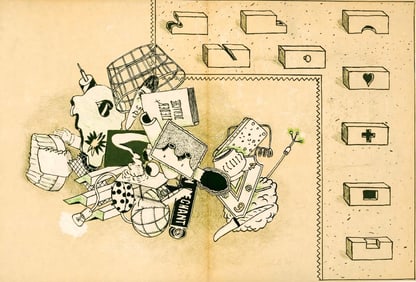 René Bertholo, Composition, Suites nº8, Rencontres, Limited Edition Lithograph