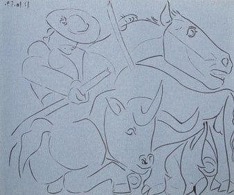 Pablo Picasso, Broken Lance (Orozco 214), Grabados al linóleo, Limited Edition Linocut