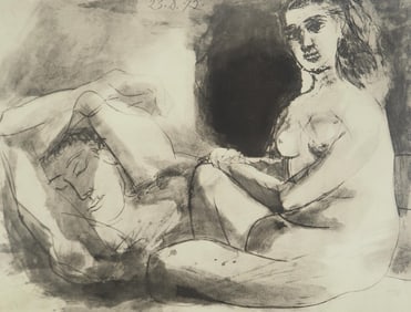 Pablo Picasso, Composition (Orozco 238), Picasso, La flûte double, Limited Edition Lithograph