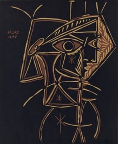 Pablo Picasso, Bust of a Woman: Jacqueline (Orozco 214), Grabados al linóleo, Limited Edition