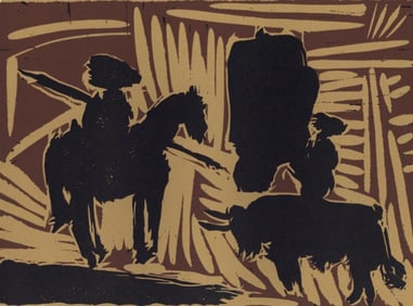 Pablo Picasso, Before the goading of the Bull (Orozco 214), Grabados al linóleo, Limited