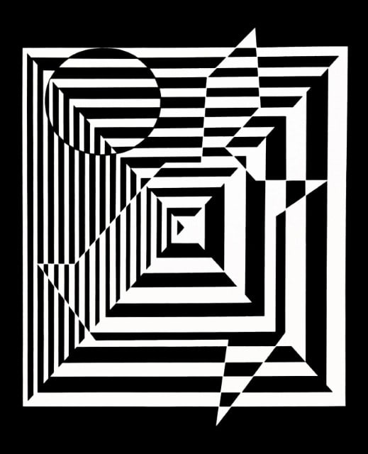 Victor Vasarely, Composition, Linéaires, Limited Edition Héliogravure (1 of 4)