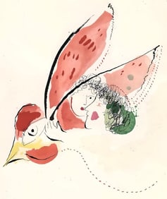 Marc Chagall, Composition, Le Dur Désir de Durer, Limited Edition Lithograph