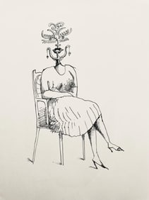 Saul Steinberg, Composition, Derrière le miroir, Limited Edition Lithograph