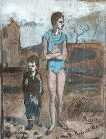 Pablo Picasso, Harlequin and Boy (Orozco 95), Picasso: Fifteen Drawings, Limited Edition Lithograph