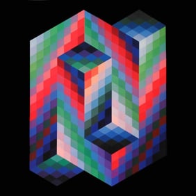 Victor Vasarely, Composition, Progressions II, Limited Edition Héliogravure