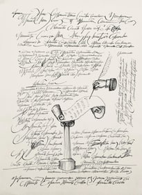 Saul Steinberg, Composition, Derrière le miroir, Limited Edition Lithograph