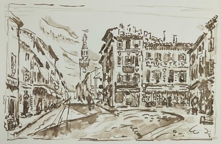 Paul Signac, Avignon. Le motif de Jongkind, Signac Dessins, Limited Edition Lithograph