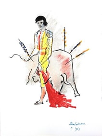Jean Cocteau, Composition, Taureaux, Limited Edition Lithograph