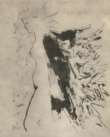 Jean Cocteau, Composition, Sous le Manteau de Feu, Limited Edition Lithograph