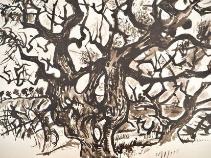Édouard Pignon, Composition, Arbres et Voiles, Limited Edition Lithograph: Lithograph and stencil on grand Velin d'Arches paper. Paper size: 12.2 x 17.32 inches. Excellent condition. Inscription: signed in the plate and unnumbered, as issued. Notes: from the folio, &#201;dou