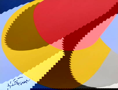 Alexander Calder, Convection, Braniff International Airways Flying Colors Collection, Limited: Lithograph on v&#233;lin d&#8217;Arches paper. Paper Size: 20 x 26 inches. Excellent condition. Inscription: Signed and dated in the plate, embossed with the official Braniff Flying Colors Collection