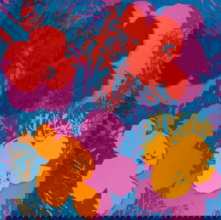 Andy Warhol, Flowers, nº66, Official Edition, Sunday B. Morning, Silkscreen: Official edition, Andy Warhol, Sunday B. Morning, silkscreen on museum board. Paper Size: 36 x 36 inches. Excellent condition. Inscription: &#8220;published by Sunday B. Morning&#8221;, and &#8220;fil