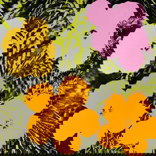Andy Warhol, Flowers, nº67, Official Edition, Sunday B. Morning, Silkscreen: Official edition, Andy Warhol, Sunday B. Morning, silkscreen on museum board. Paper Size: 36 x 36 inches. Excellent condition. Inscription: &#8220;published by Sunday B. Morning&#8221;, and &#8220;fil