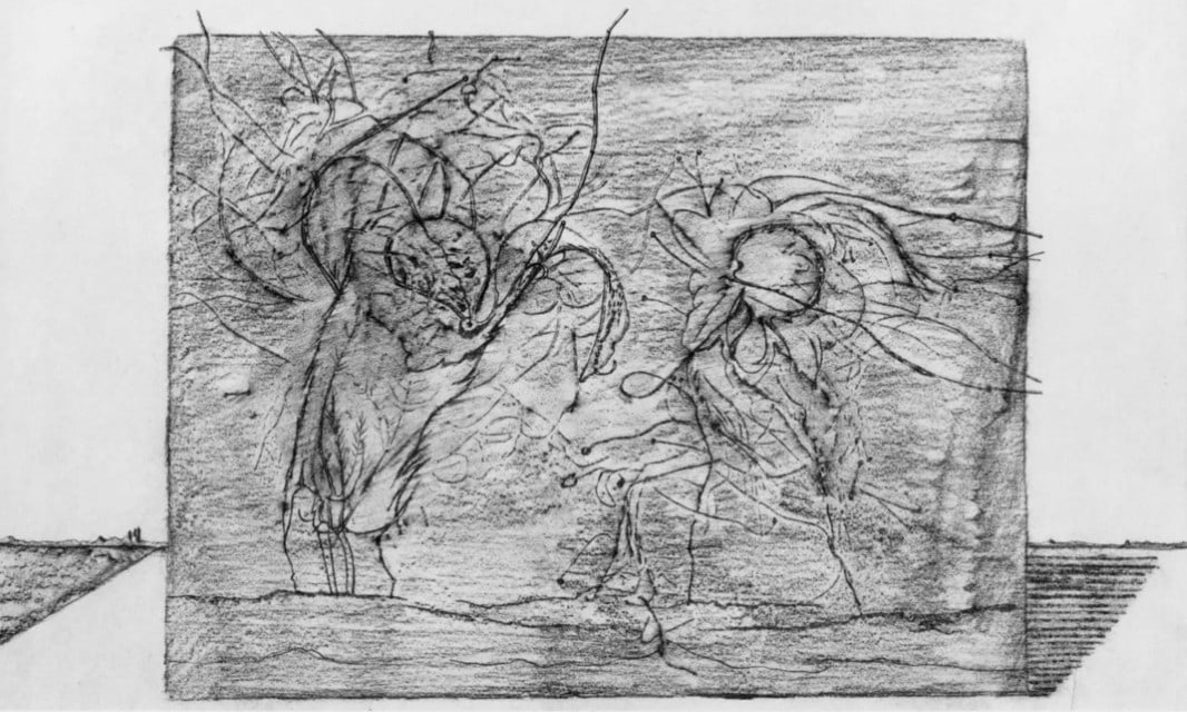 Max Ernst, Composition (Spies/Leppien 222), Histoire Naturelle, Limited Edition Lithograph: Collotype from frottage on vélin paper. Paper size: 12.75 x 19.625 inches. Excellent condition. Unsigned and unnumbered, as issued. Notes: From the album, Max Ernst, Histoire Naturelle, 1972. Pub